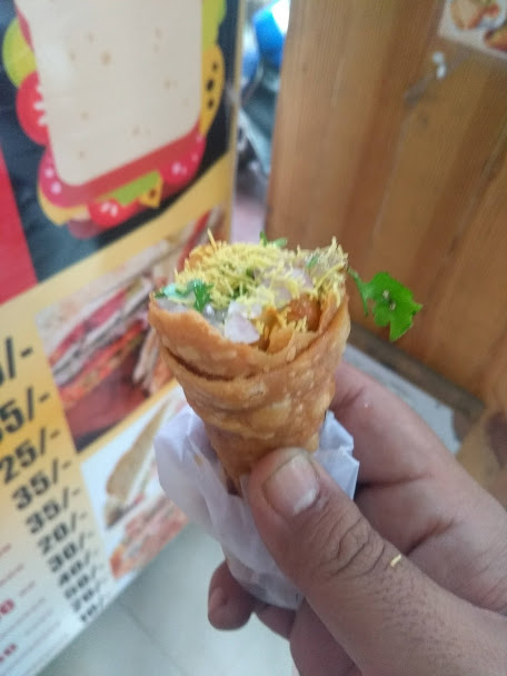 Masala cone at Raja Bhau Bhelpuri